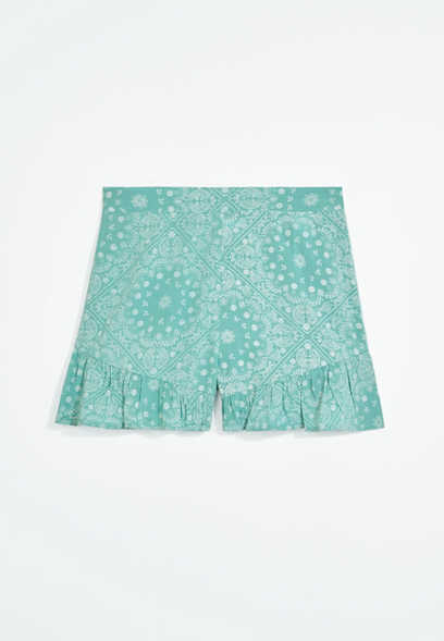 Girls Printed Ruffle Shorts