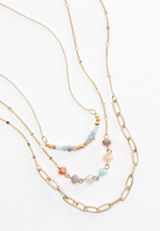 Multicolor Beaded Layered Necklace, , small