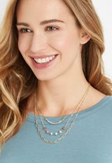 Multicolor Beaded Layered Necklace, , small