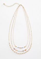 Multicolor Beaded Layered Necklace, , small