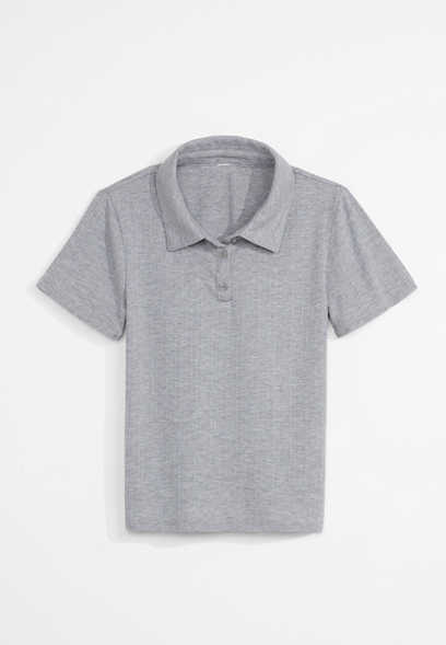 Girls Short Sleeve Cropped Polo Tee