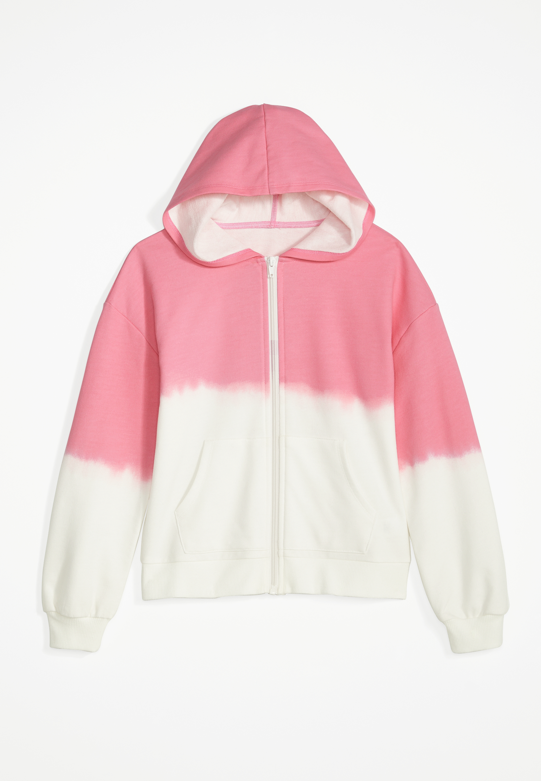Girls Pink Ombre Zip Up Hoodie | maurices