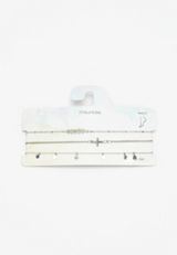 3 Pack Silver Cross Anklets, SILVER, small