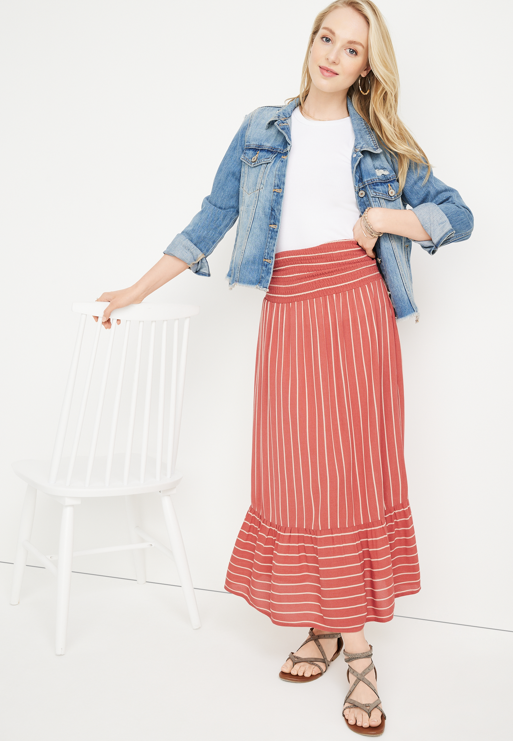Striped Convertible Midi Dress, C2470, large
