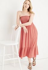 Striped Convertible Midi Dress, C2470, small