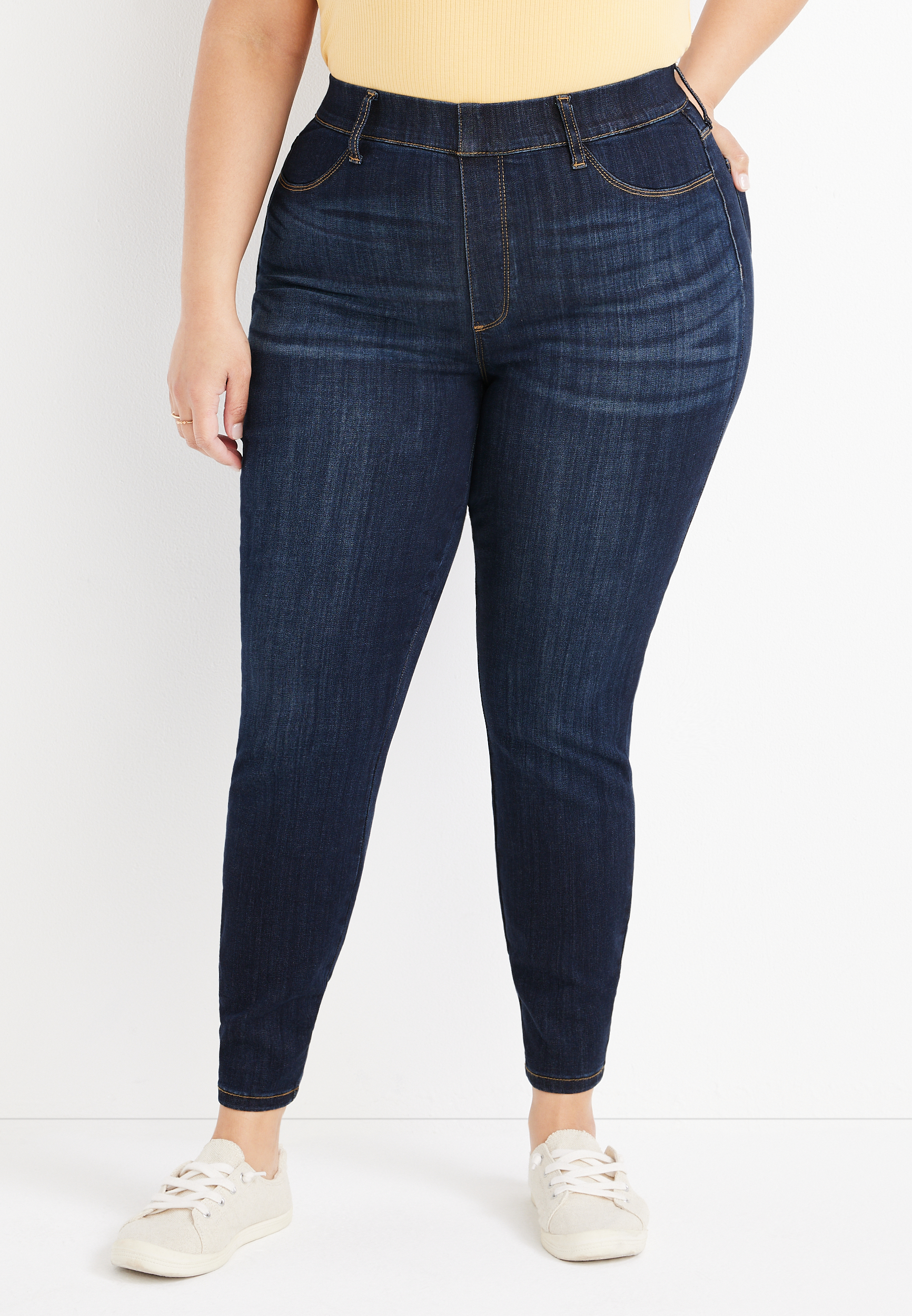 Plus Size Judy Blue® Skinny Mid Rise Pull On Jean | maurices