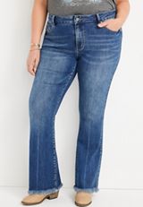 Plus Size KanCan&trade; Flare High Rise Back Seam Jean, MEDIUM SANDBLAST, small