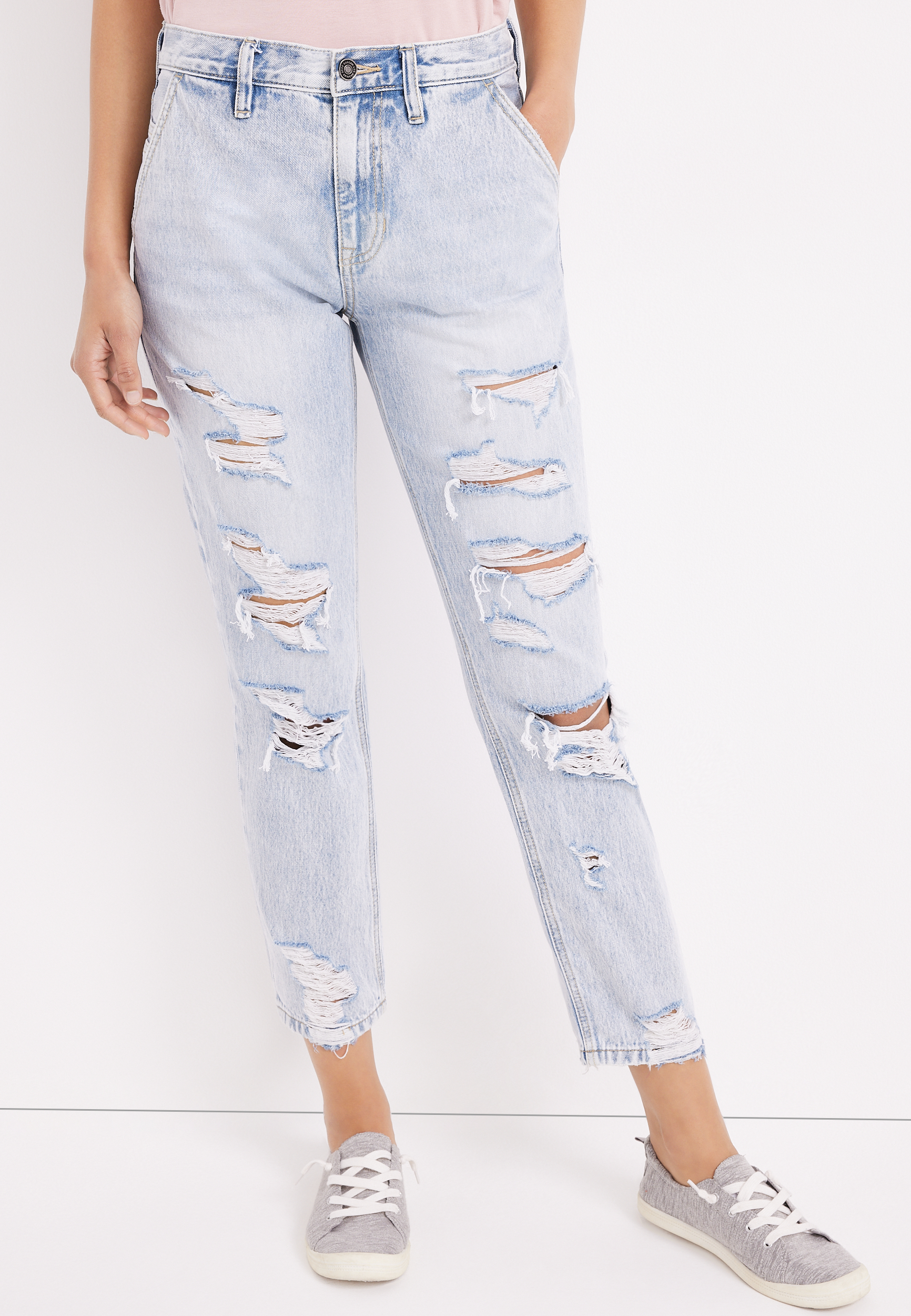KanCan™ Nonstretch High Rise Ripped Boyfriend Jean maurices