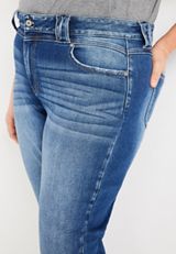 Plus Size KanCan&trade; Skinny Curvy High Rise Frayed Hem Jean, DARK SANDBLAST, small