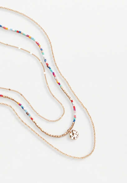 Multicolor Beaded Layered Necklace