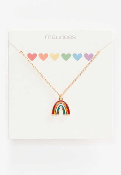 Rainbow Pendant Dainty Necklace