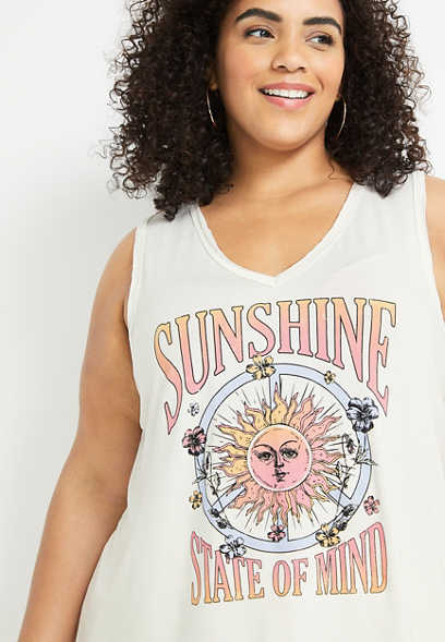 Plus Size Sunshine State Of Mind Graphic Tank Top
