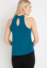 Solid High Neck Cut Out Tank Top, C3556, small