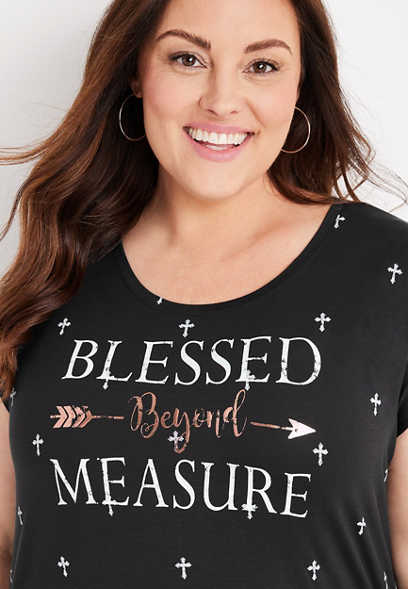 Plus Size Blessed Beyond Measure Graphic Tee