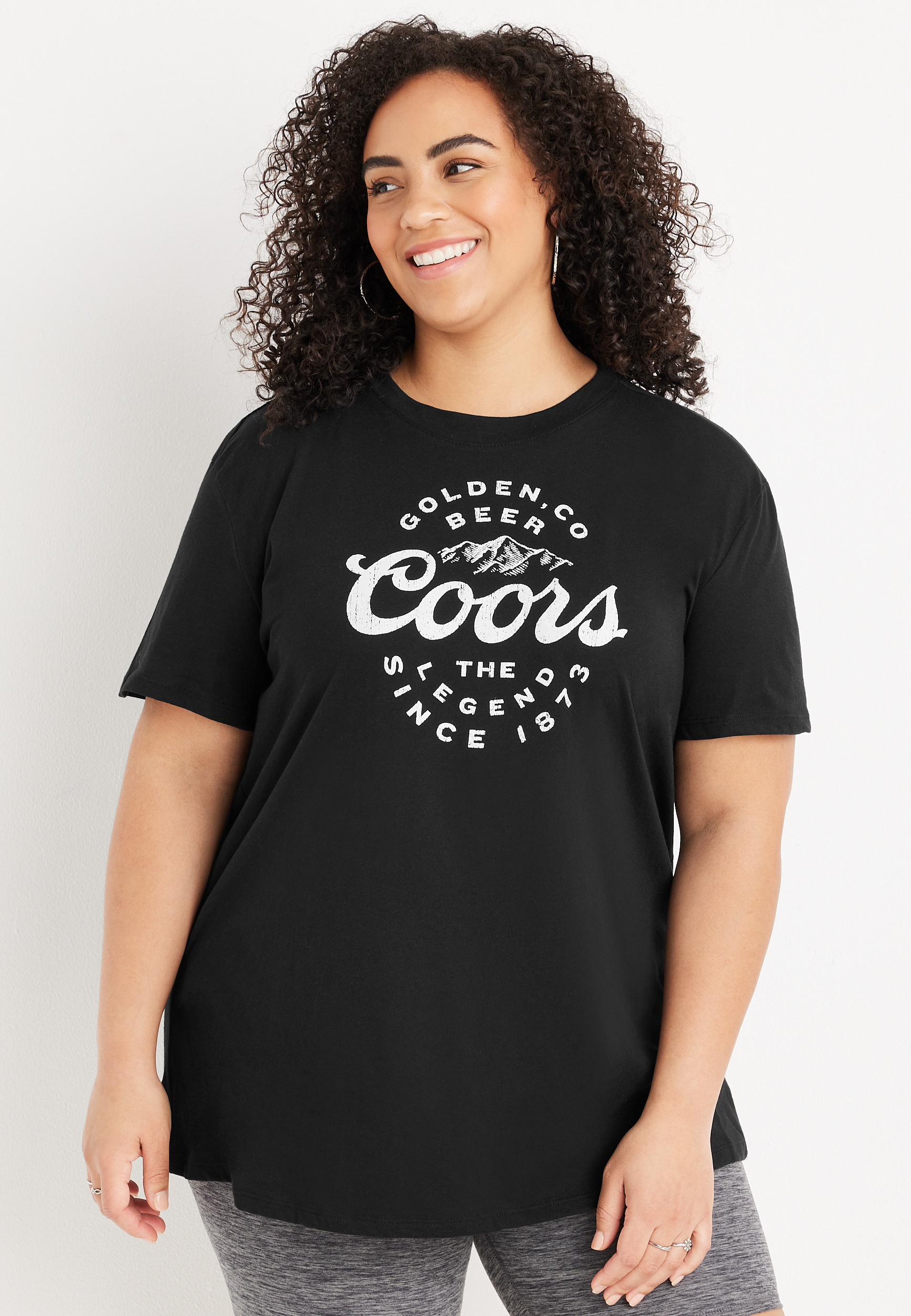 Plus Size Coors Beer Oversized Graphic Tee, C106, large