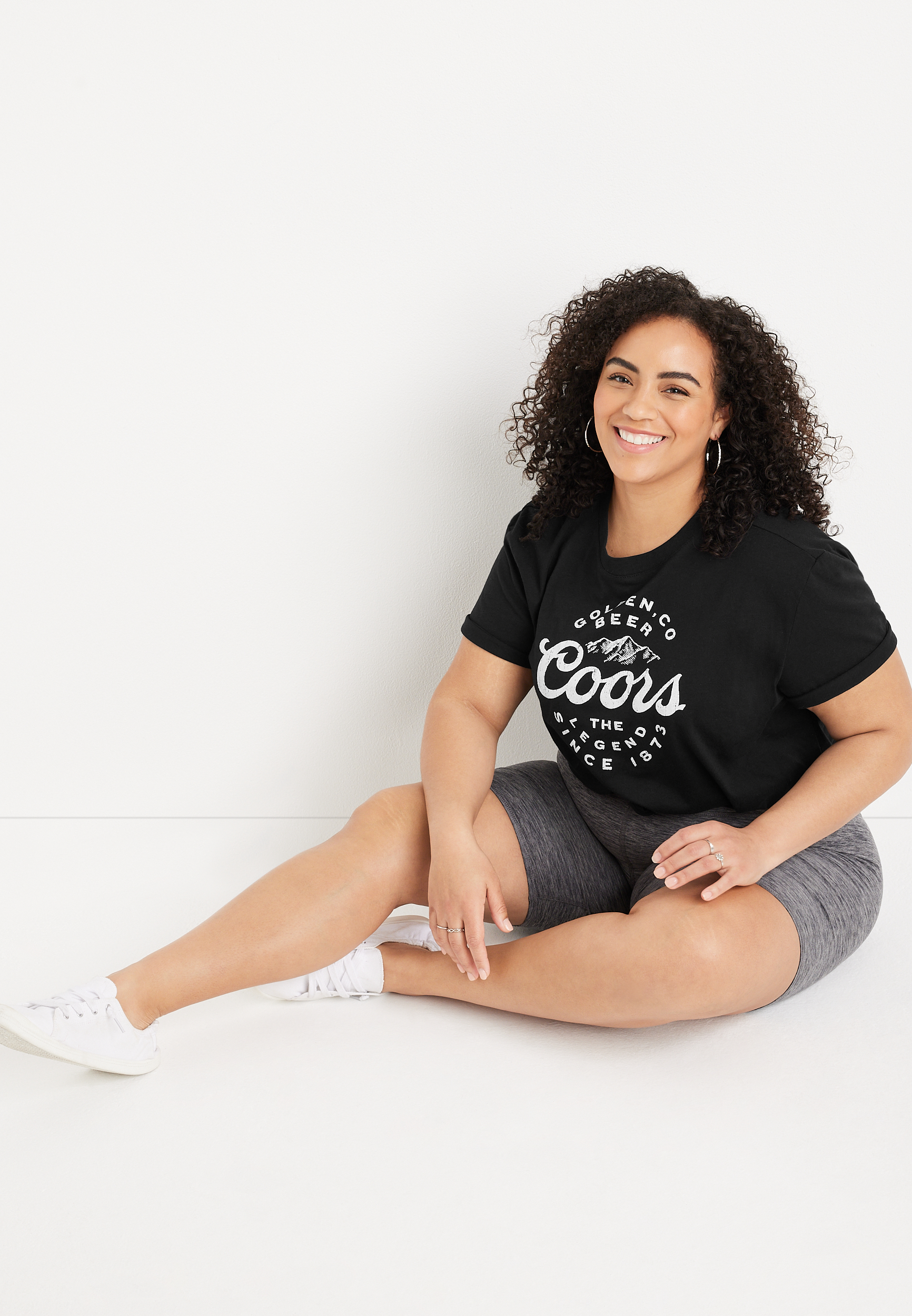 Plus Size Coors Beer Oversized Graphic Tee, C106, large