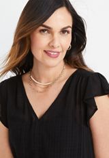 3 Piece Gold Chain Layered Necklace Set, , small