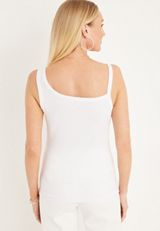 Ribbed Knit Asymmetrical Tank Top, C7659, small
