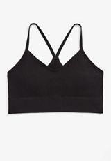 True Stretch Seamless Simple Strap Bralette, BLACK, small