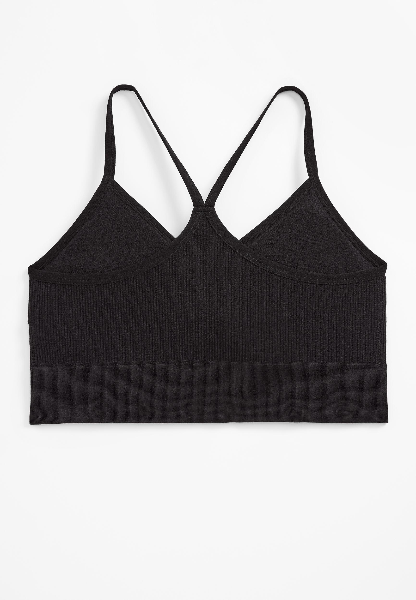 True Stretch Seamless Simple Strap Bralette, BLACK, large