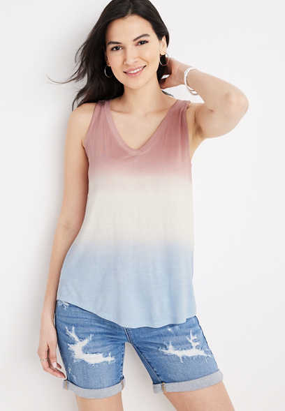 24/7 Flawless Ombre V Neck Tank Top