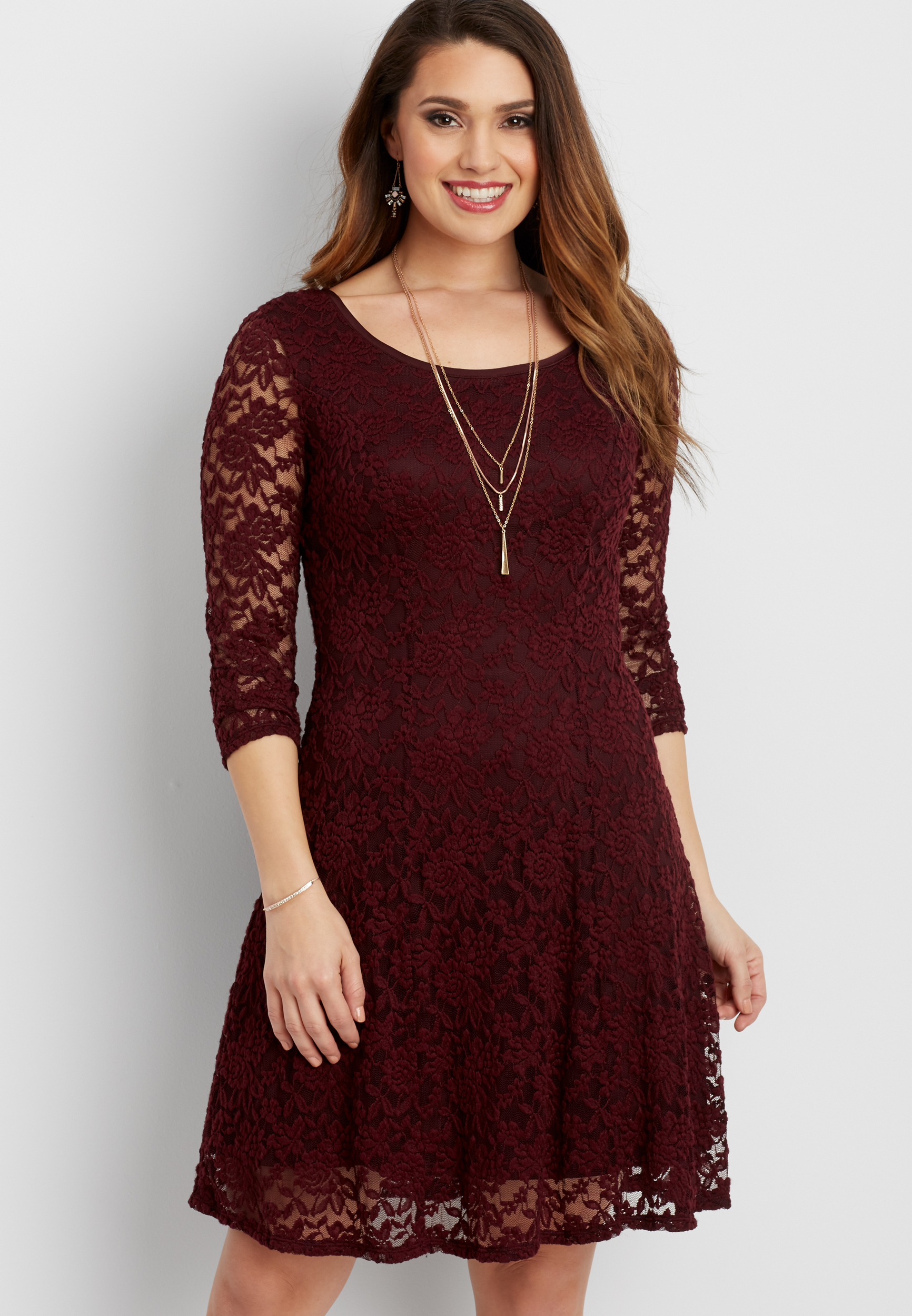 lace dress with strappy back | maurices