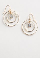 Gold Double Hoop Earrings, C605, small
