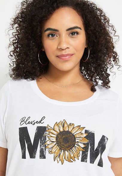 Plus Size Blessed Mom Graphic Tee
