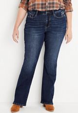 Plus Size Judy Blue&reg; Slim Boot High Rise Slit Hem Jean, DARK SANDBLAST, small