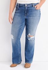 Plus Size edgely&trade; Flare High Rise Jean, C3337, small