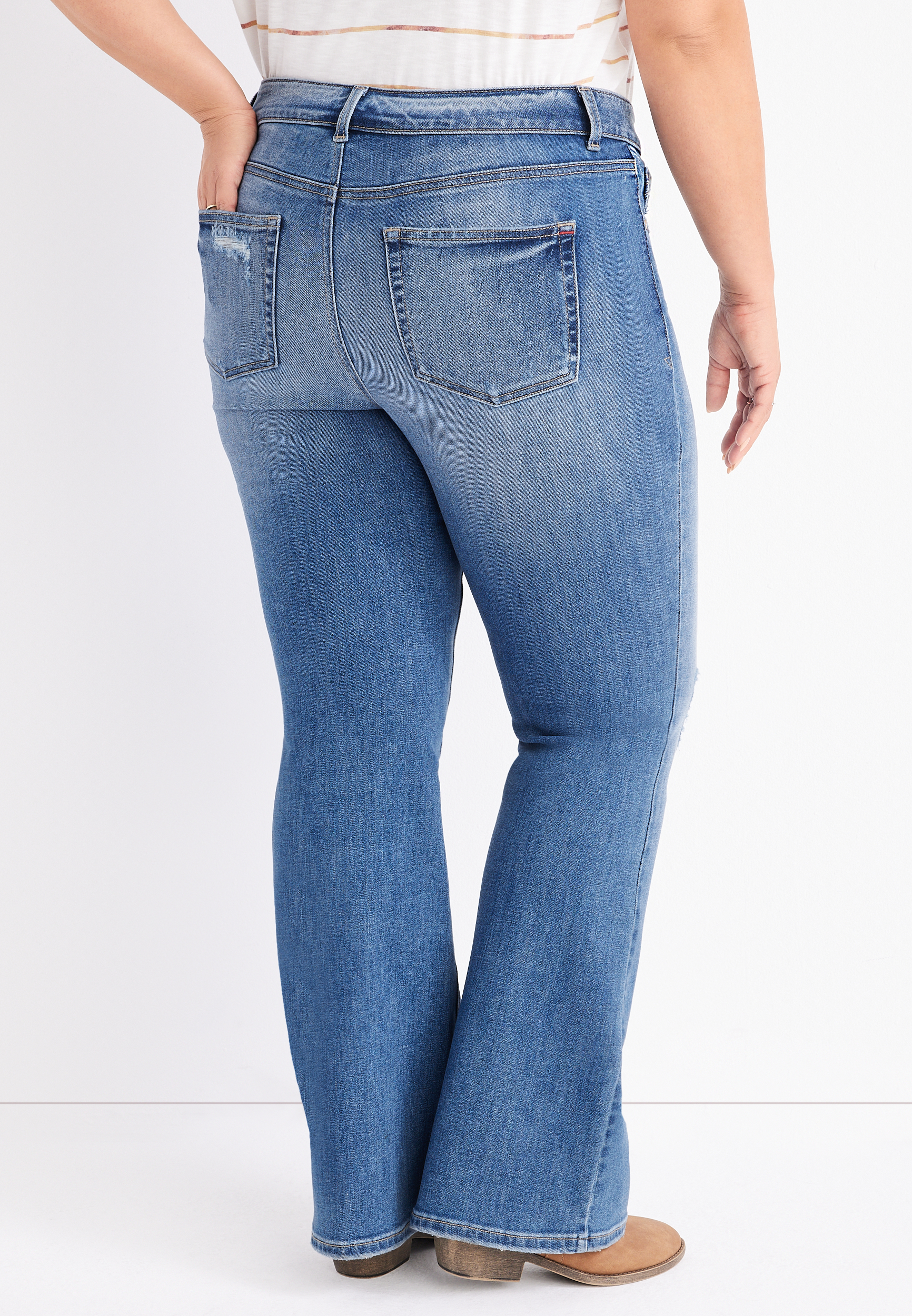 Plus Size edgely&trade; Flare High Rise Jean, C3337, large