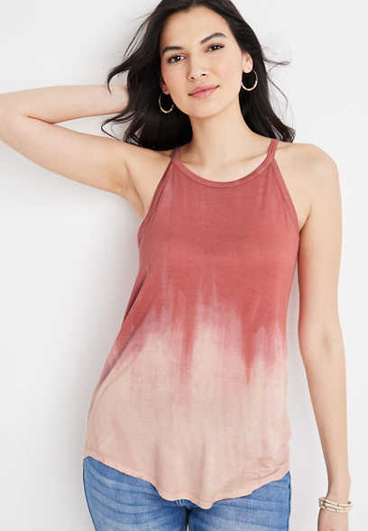 24/7 Flawless Pink Ombre High Neck Tank Top