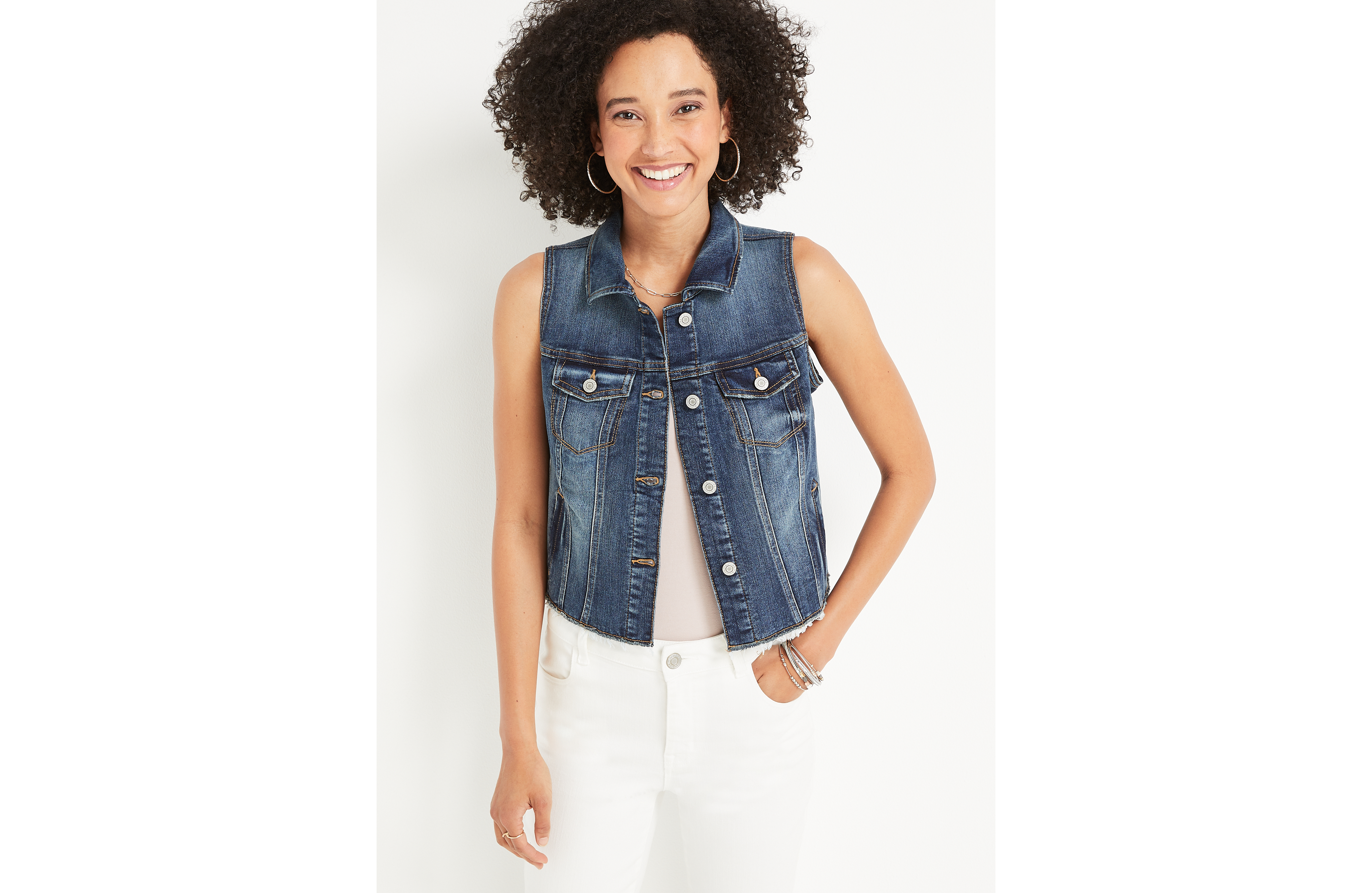 Dark Wash Denim Vest