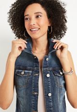 Dark Wash Denim Vest, C3337, small