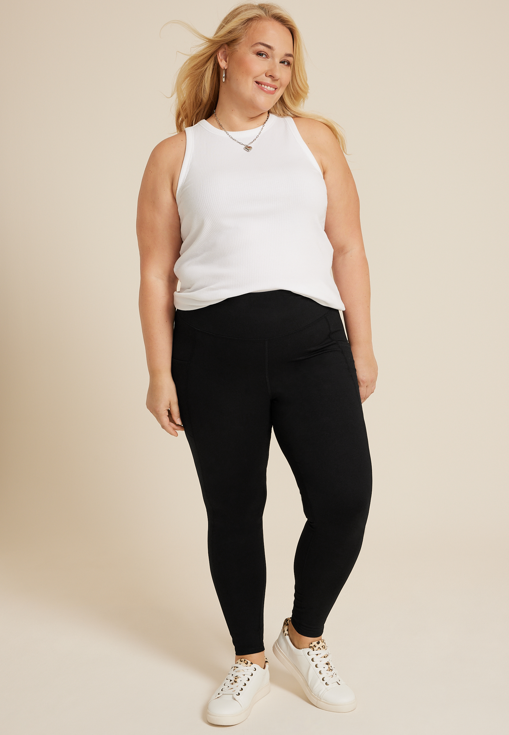 Plus Size Black Super High Rise Pocket Luxe Legging