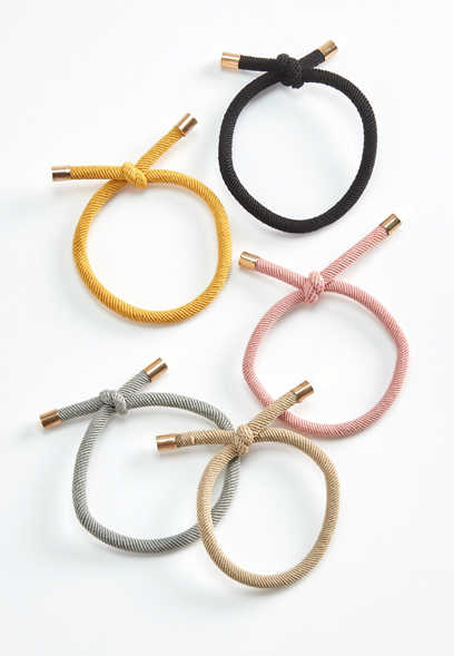 5 Pack Neutral Knotted Hair Tie Set