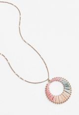 Multi Color Wrap Pendant Necklace, , small