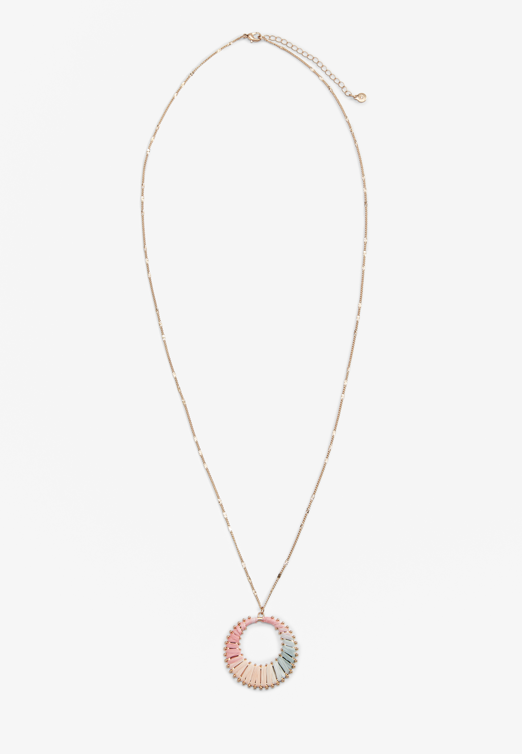 Multi Color Wrap Pendant Necklace, , large