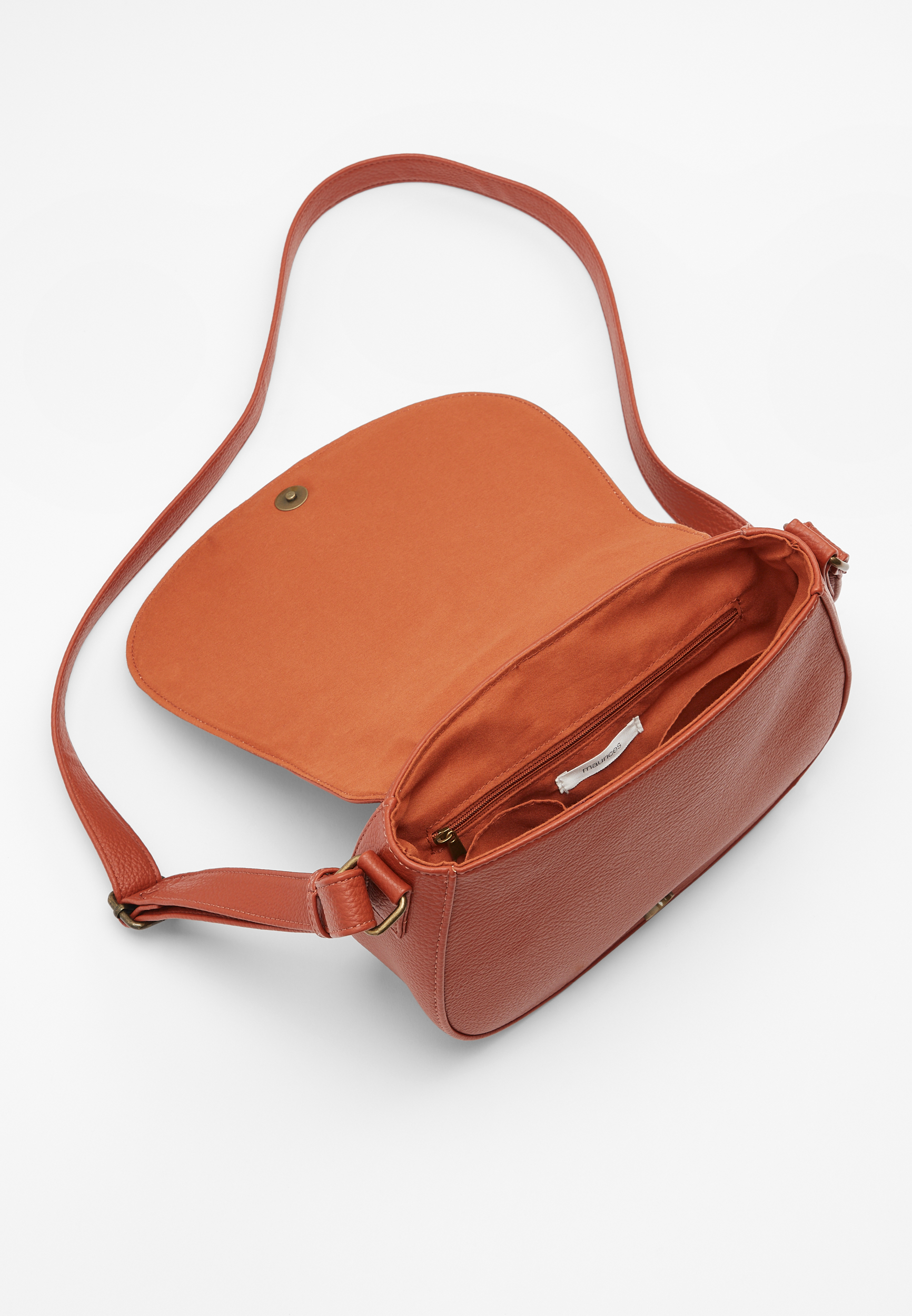 Brown Criss Cross Stitched Satchel Bag, C1144, large