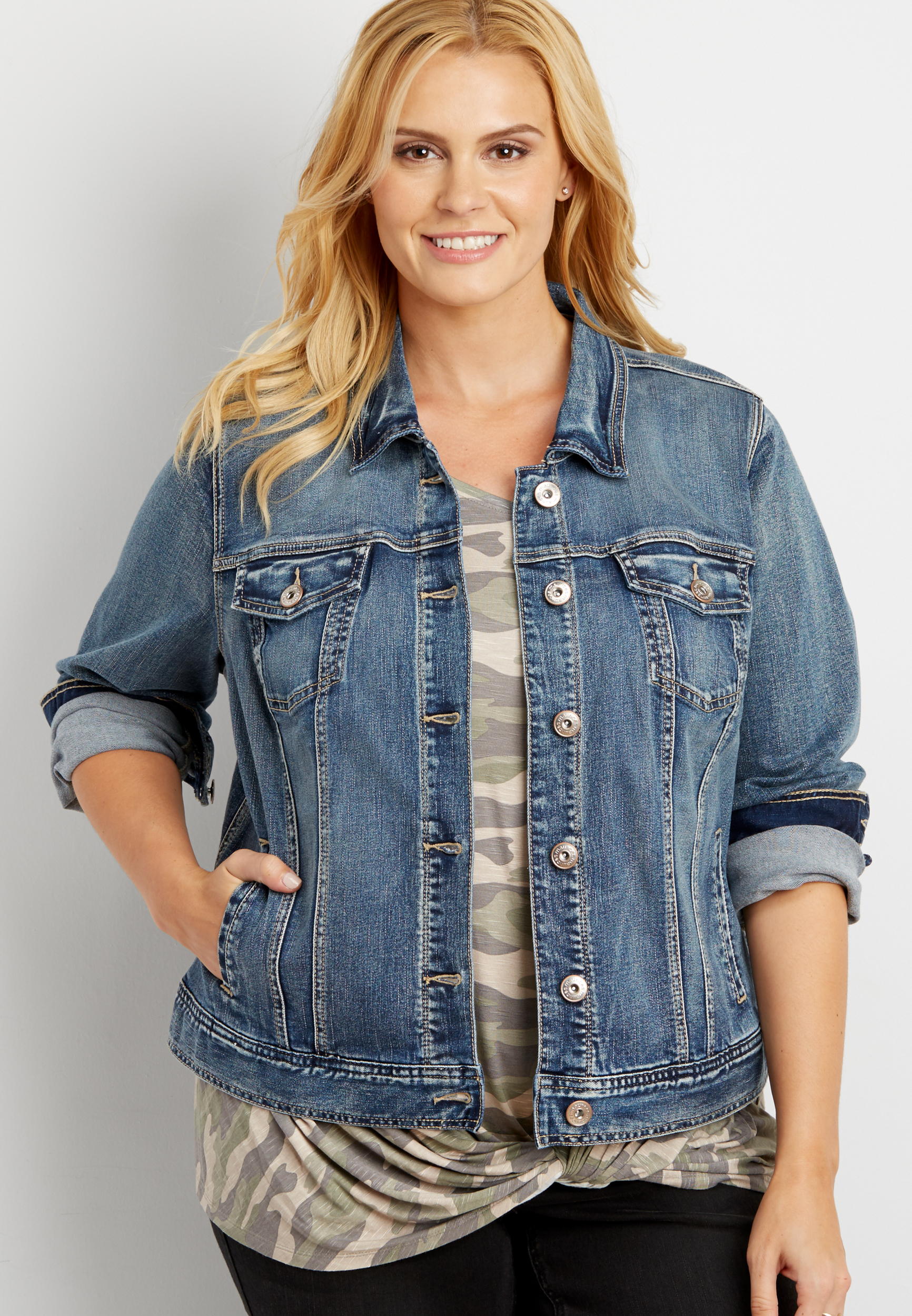 Plus Size Denim Jacket Dress Hut Bar