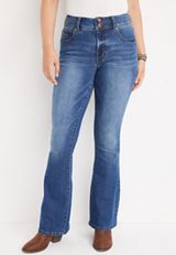 m jeans by maurices&trade; Everflex&trade; Flare Curvy High Rise Jean, MEDIUM SANDBLAST, small
