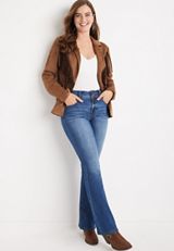 m jeans by maurices&trade; Everflex&trade; Flare Curvy High Rise Jean, MEDIUM SANDBLAST, small