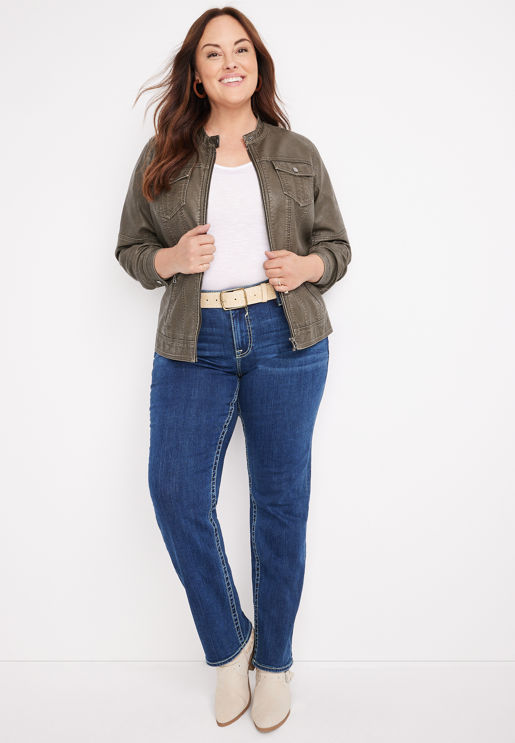 Plus Size Vigoss&reg; Straight Heritage Mid Rise Jean, C258, large