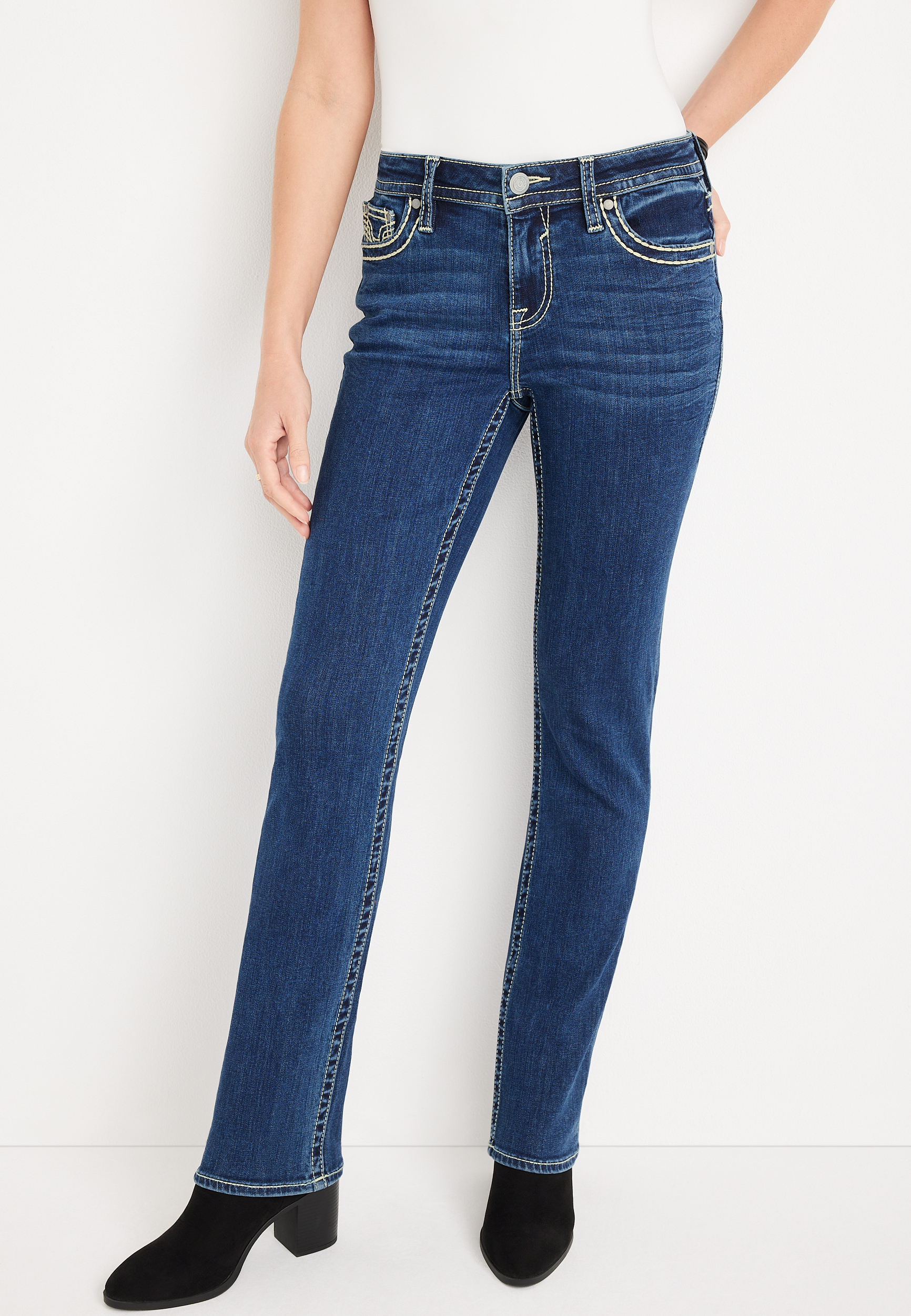Vigoss&reg; Straight Heritage Mid Rise Jean, C258, large