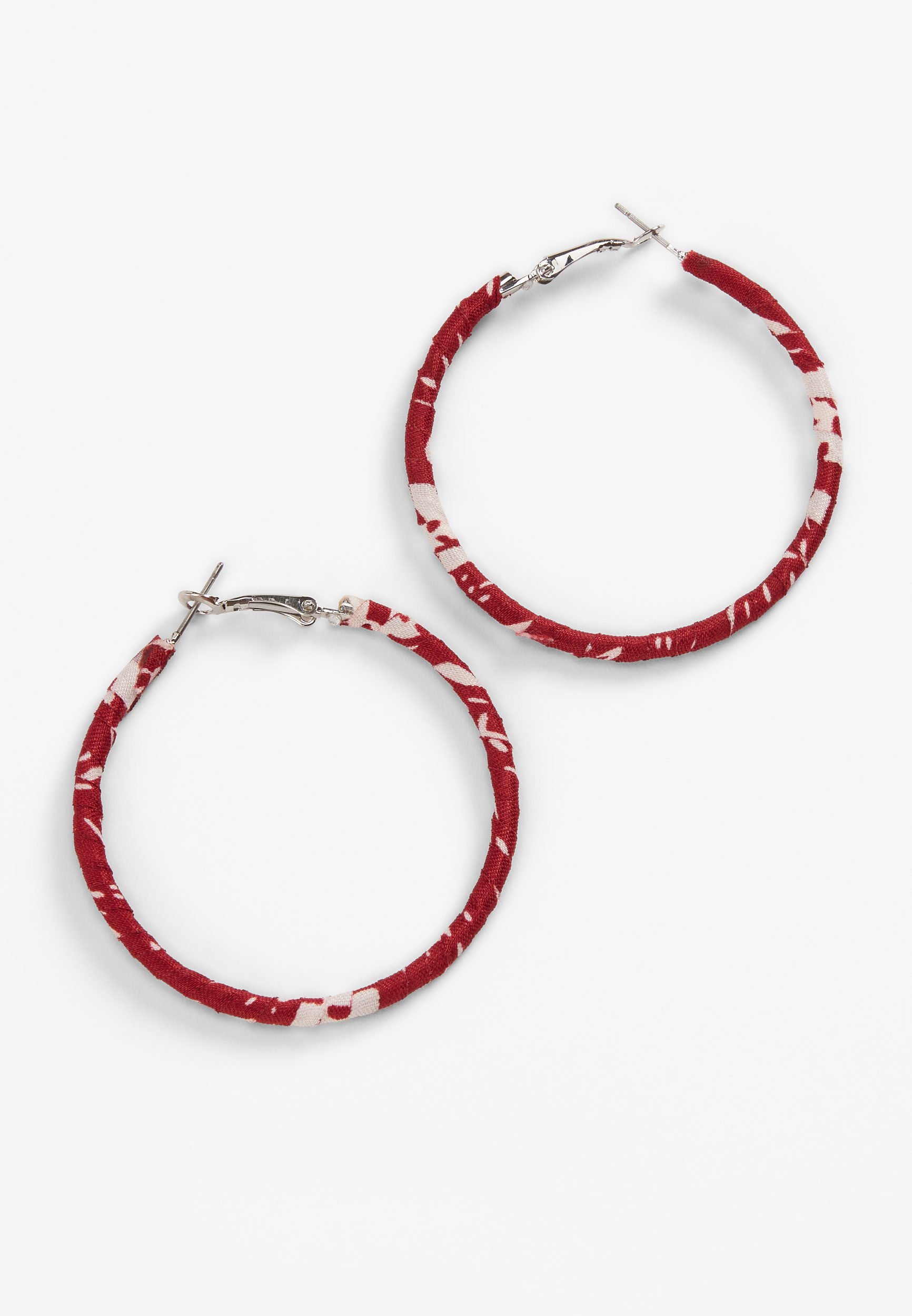 Red Bandana Hoop Earring maurices
