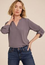 Atwood 3/4 Sleeve Popover Blouse, C4045, small