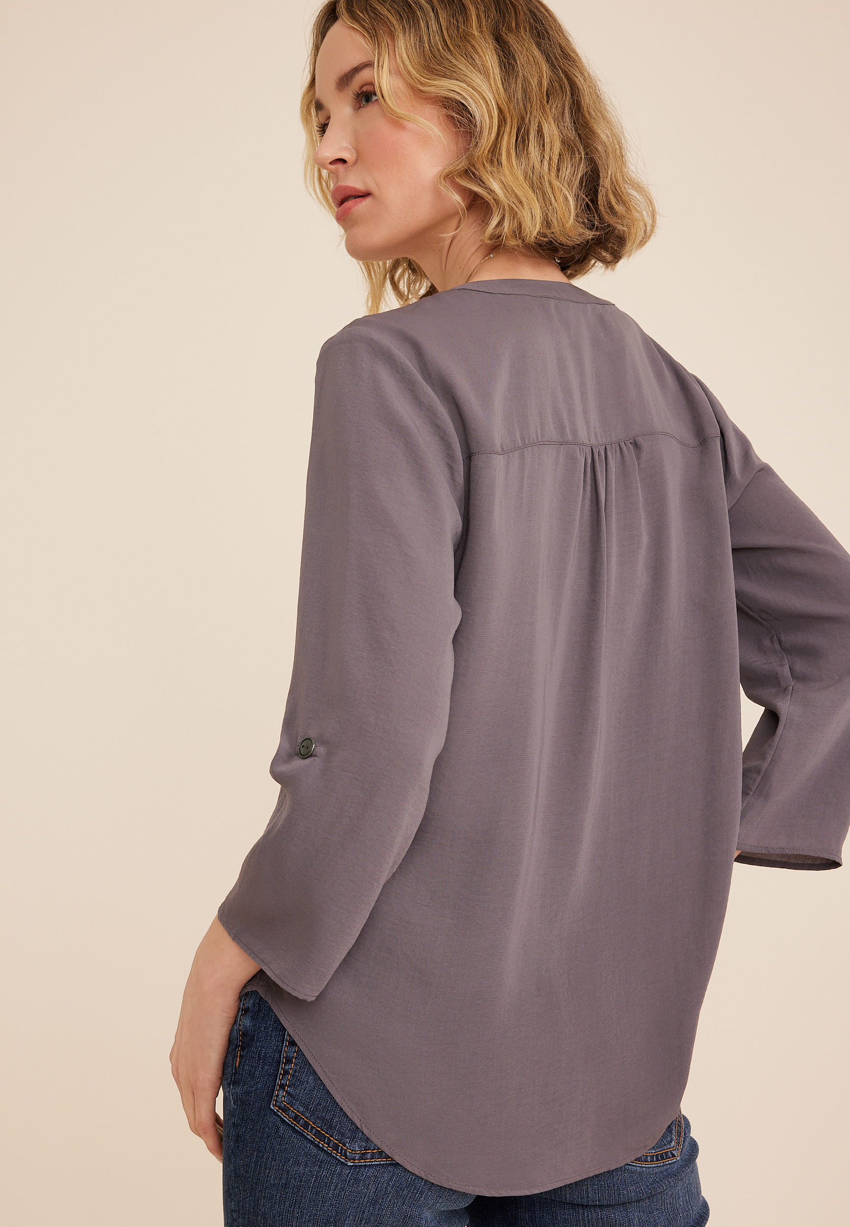 Atwood 3/4 Sleeve Popover Blouse - thumbnail 2