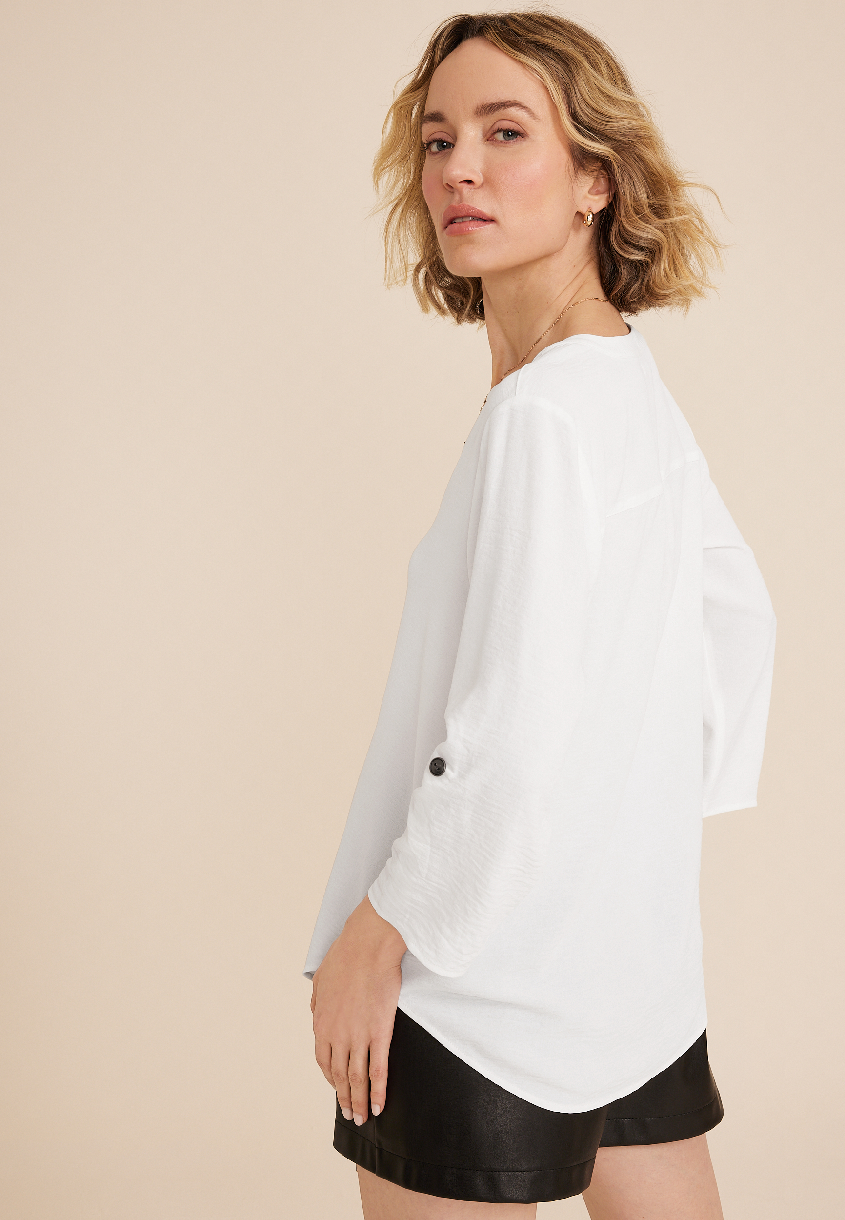 Atwood 3/4 Sleeve Popover Blouse - thumbnail 5