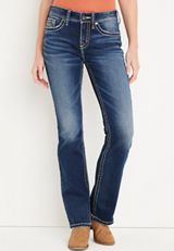 Silver Jeans Co.&reg; Suki Slim Boot Curvy Mid Rise Jean, DARK SANDBLAST, small