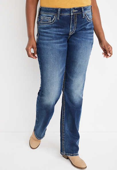 Plus Size Silver Jeans Co.® Suki Straight Curvy Mid Rise Jean
